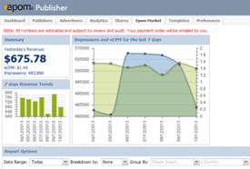 Einnahmestatistiken im Epom Market